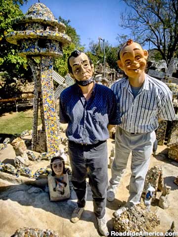 Roadside America's first visit, 1994 (we brought our own masks).