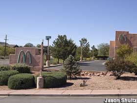 Teal arches at McDonald's