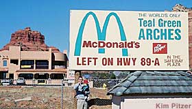 Teal McDonald's sign.