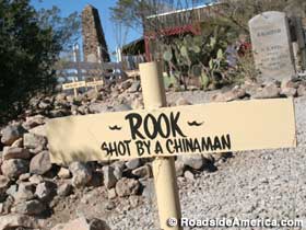 Grave marker for Rook, shot by a Chinaman.