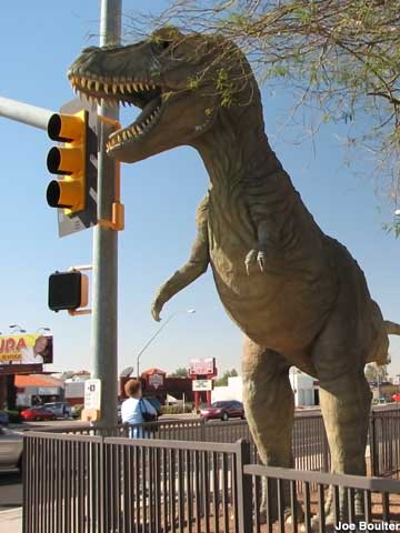 T-Rex statue.