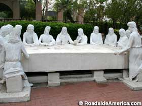 Last Supper sculpture.