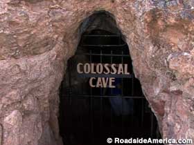 Colossal Cave's rather smallish entrance gate.