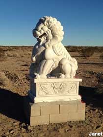 Lion statue.