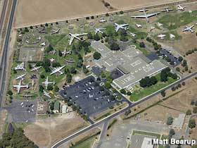 Aerial view of the Castle Air Museum.