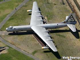 B-36 bomber seen from air.