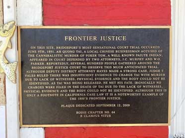 Frontier Justice plaque.
