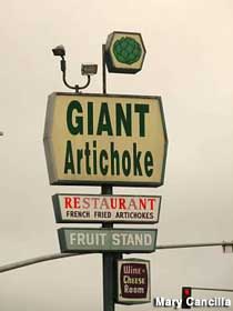 Giant Artichoke sign.