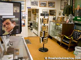 Johnny Cash exhibits in the museum.