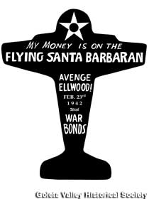 Promoting the war bond drive for the Flying Santa Barbaran.