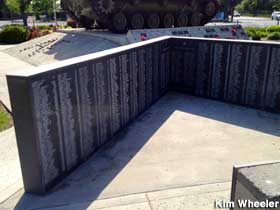 Veteran wall at the tank memorial.