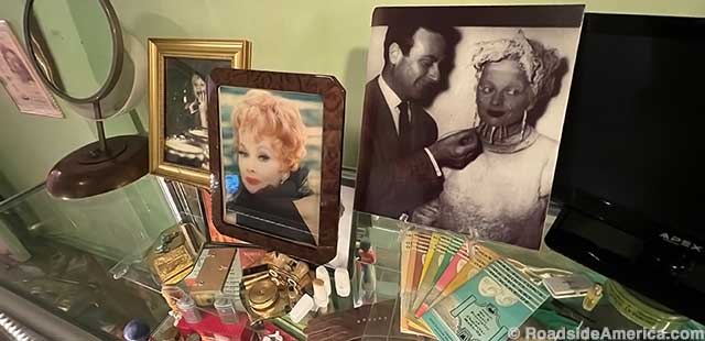 Lucille Ball exhibit shows how Max Factor made Lucy a redhead.