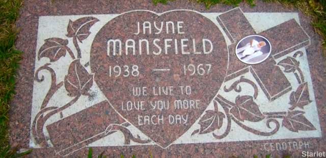 Cenotaph for Jayne Mansfield at Hollywood Forever.