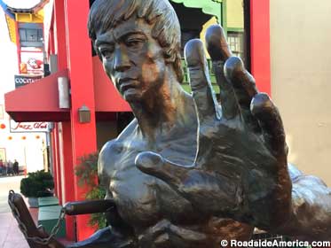 Bruce Lee statue.