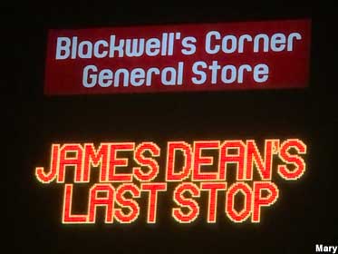 Sign for James Dean's Last Stop.