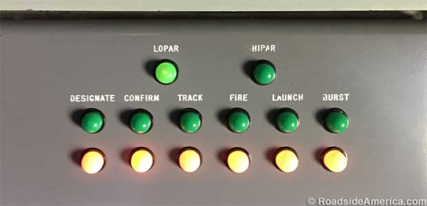 Launch console status lights - from Designate to Burst.