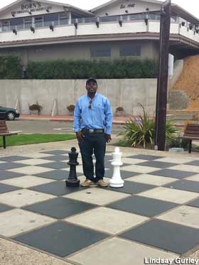 Human chess board.