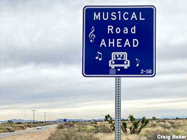 Sign: Musical Road Ahead.
