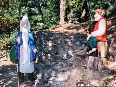 Gandalf and Bilbo in Hobbiton USA. (1996)