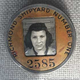 Shipyard worker ID badge.