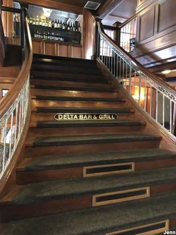 Delta Bar stairs.