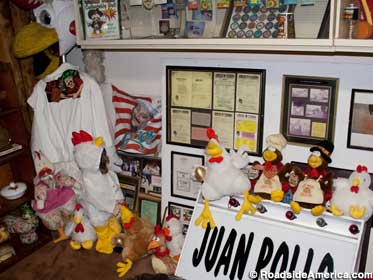 Juan Pollo Chicken memorabilia.