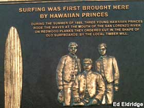 Surfing was first brought here by Hawaiian Princes.