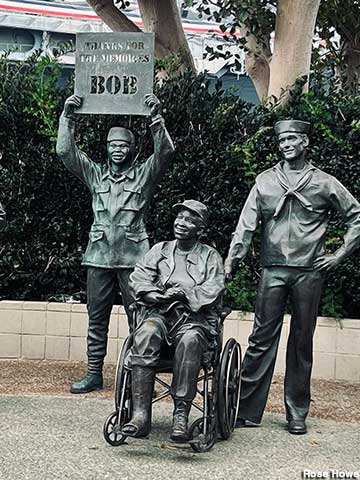 Bob Hope fans in bronze.