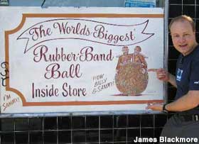 Rubber Band Ball Sign.  