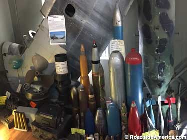 Oxman's collection of bombs and missiles.