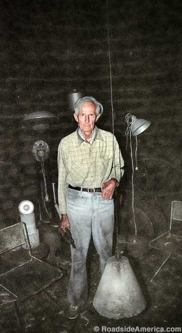 Van Meter and the Tower of Pallets plumb line (used to detect nuclear explosions).