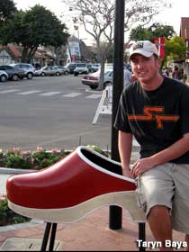 Pose with the famous red clog.