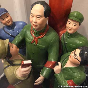 Mao Tse-Tung Surrounded by Four Adoring Red Guards.