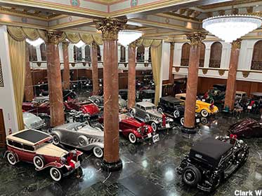 Display of car collection.