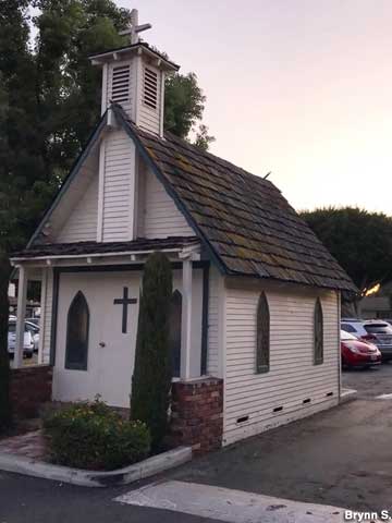 Tiny church in the parking lot.