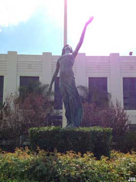 Statue of Teenage Myrna Loy.