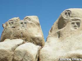 Rock faces.
