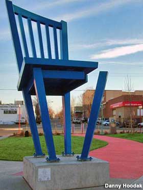 Blue chair.