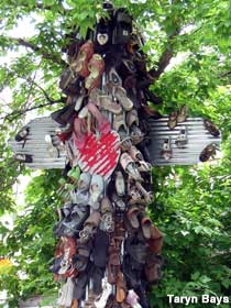 Shoe tree sculpture.