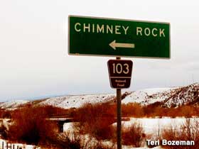 Chimney Rock sign.