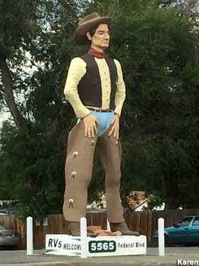 Cowboy statue.