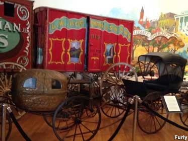 Circus wagons.