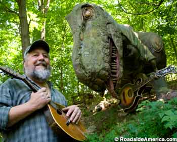 Jeff Wells mandolin duet with his T-Rex.