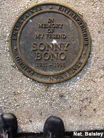 Sonny Bono Park plaque.