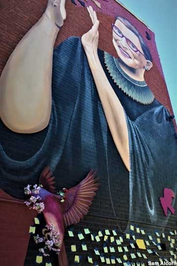 Ruth Bader Ginsburg mural.