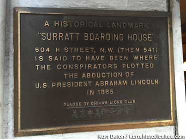 Surratt Boarding House plaque.