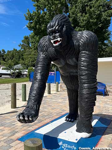 Gorilla statue.