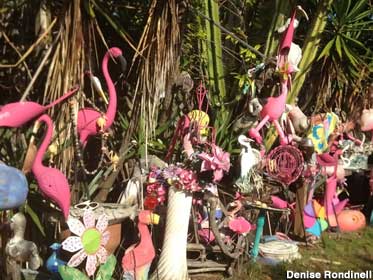 Flamingo yard art.