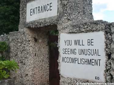 Entrance to Coral Castle.