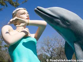 Mermaid and dolphin.